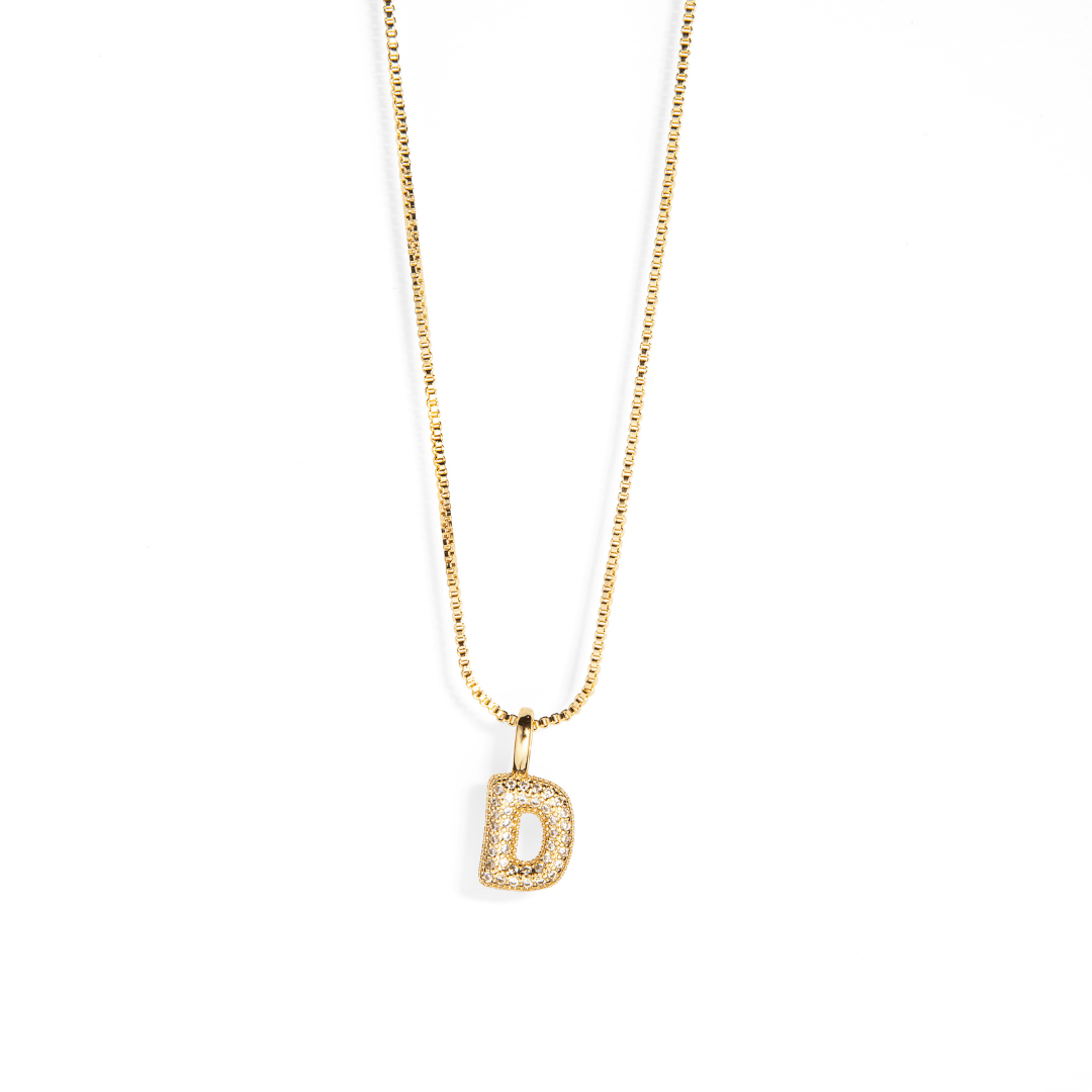 MINI BALLON GOLD INITIAL NECKLACE - COLLARES - Malandra Jewelry - AC1527.V - J99087