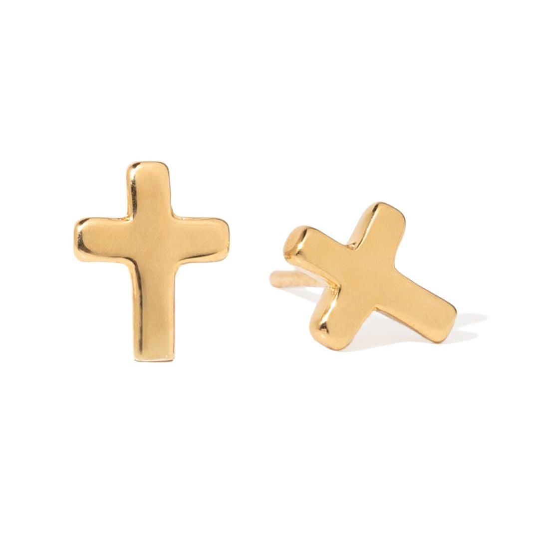 MINI CROSS STUDS - ARETES - Malandra Jewelry - VCA283-3943