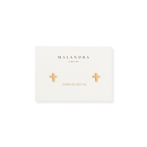 MINI CROSS STUDS - ARETES - Malandra Jewelry - VCA283-3943