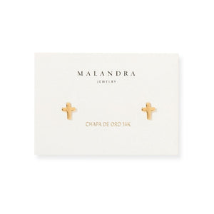 MINI CROSS STUDS - ARETES - Malandra Jewelry - VCA283-3943