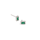 MINI GREEN MILANO SPARK EARRINGS - ARETES - Malandra Jewelry - EAWA85 - Gem Color: Silver 14