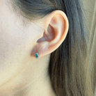MINI GREEN MILANO SPARK EARRINGS - ARETES - Malandra Jewelry - EAWA85 - Gem Color: Silver 14
