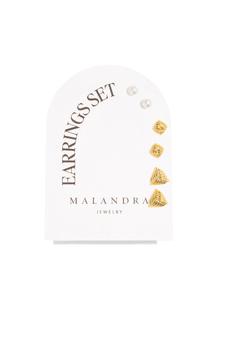 MODERN MUSE EARRINGS SET - ARETES - Malandra Jewelry - ZWA31 - QX02542Y