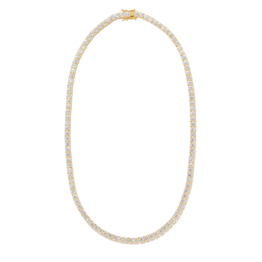 MOISSANITE GOLD TENNIS NECKLACE - COLLARES - Malandra Jewelry - LRC5-SMON01-14K-4-18