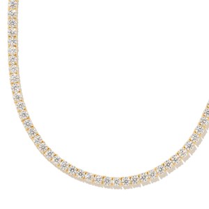MOISSANITE GOLD TENNIS NECKLACE - COLLARES - Malandra Jewelry - LRC5-SMON01-14K-4-18