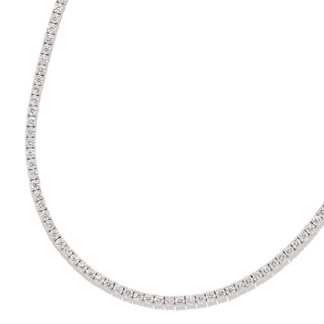 MOISSANITE SILVER TENNIS NECKLACE - COLLARES - Malandra Jewelry - LRC4.P-SMON01-P-3-18