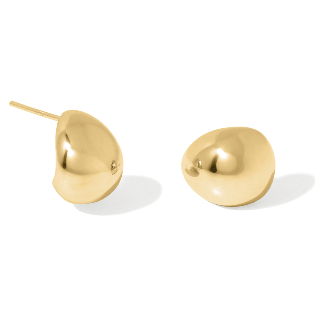 MOLTEN GOLD PEBBLE EARRINGS - ARETES - Malandra Jewelry - ZOA50-N18516I0Z3