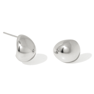 MOLTEN SILVER PEBBLE EARRINGS - ARETES - Malandra Jewelry - ZOA50.P-N18775K8Z