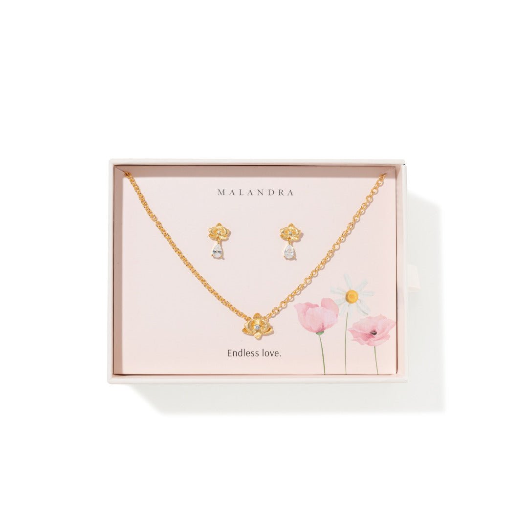 MOM’S CHOICE ORCHID GIFT SET - SETS DE REGALO - Malandra Jewelry - SET217-ICA564/ICC569