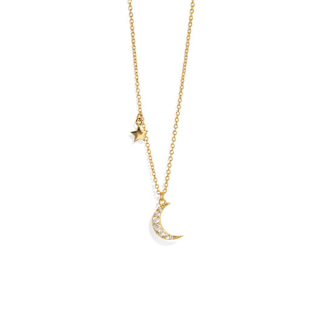 MOON AND STAR SERENA NECKLACE - COLLARES - Malandra Jewelry - EAWC81 - M230828001772