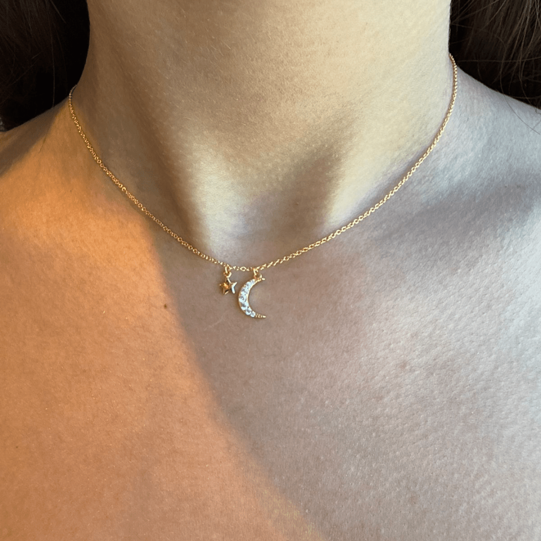 MOON AND STAR SERENA NECKLACE - COLLARES - Malandra Jewelry - EAWC81 - M230828001772