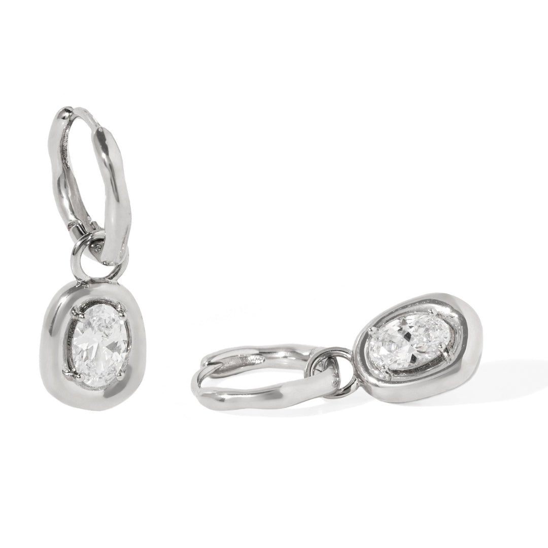 MOONLIT OVAL EARRINGS - ARETES - Malandra Jewelry - ZOA48.P-N17567K8Z