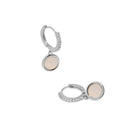 MOTHER OF PEARL SILVER HUGGIES - ARETES - Malandra Jewelry - AA1132.P-G66839