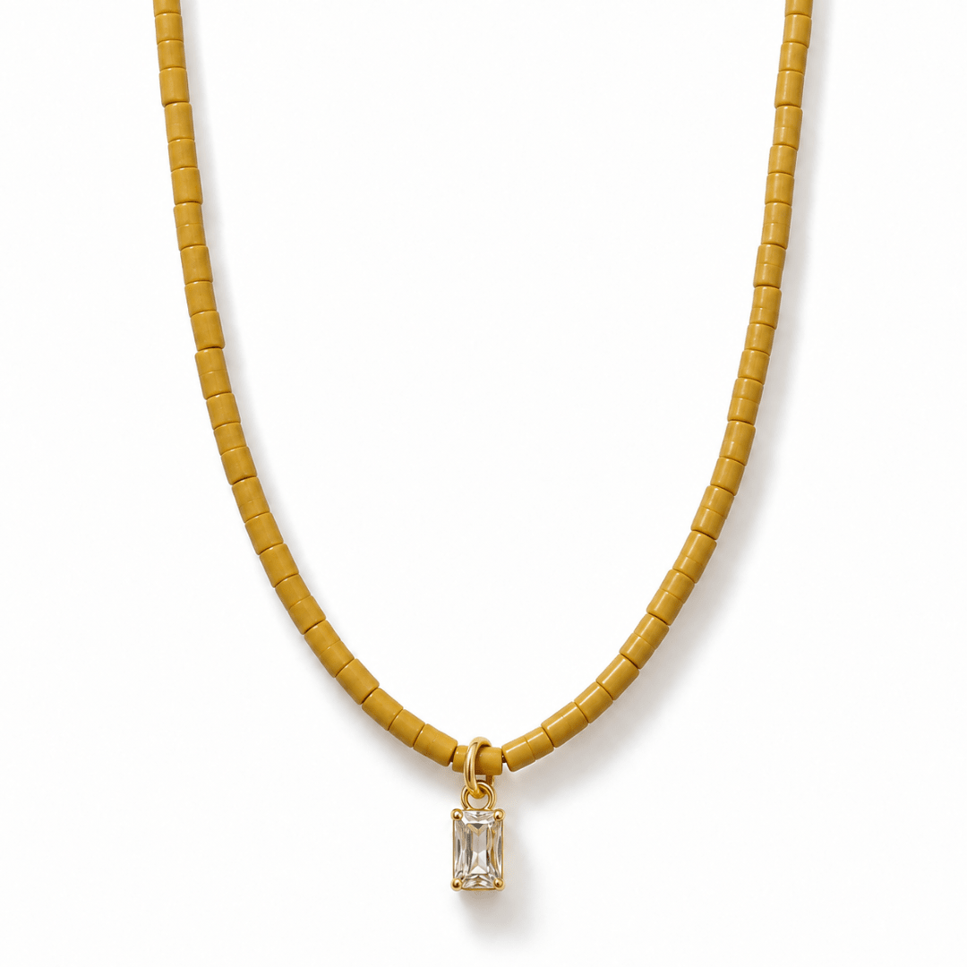 Mustard Baguette Gaia Necklace - COLLARES - Malandra Jewelry - TC2717