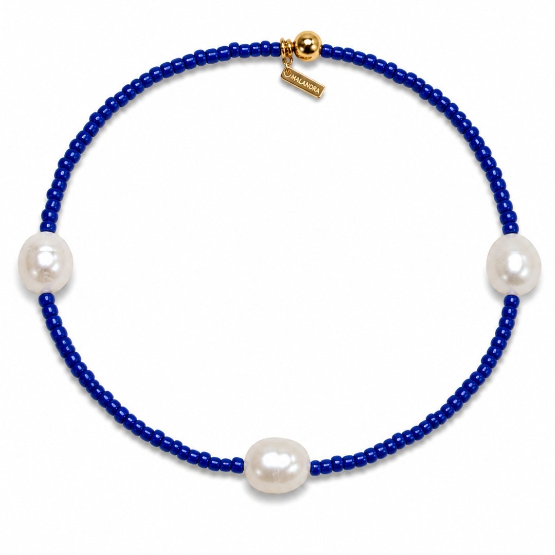 OASIS COBALT PEARL BRACELET - PULSERAS - Malandra Jewelry - TP2425