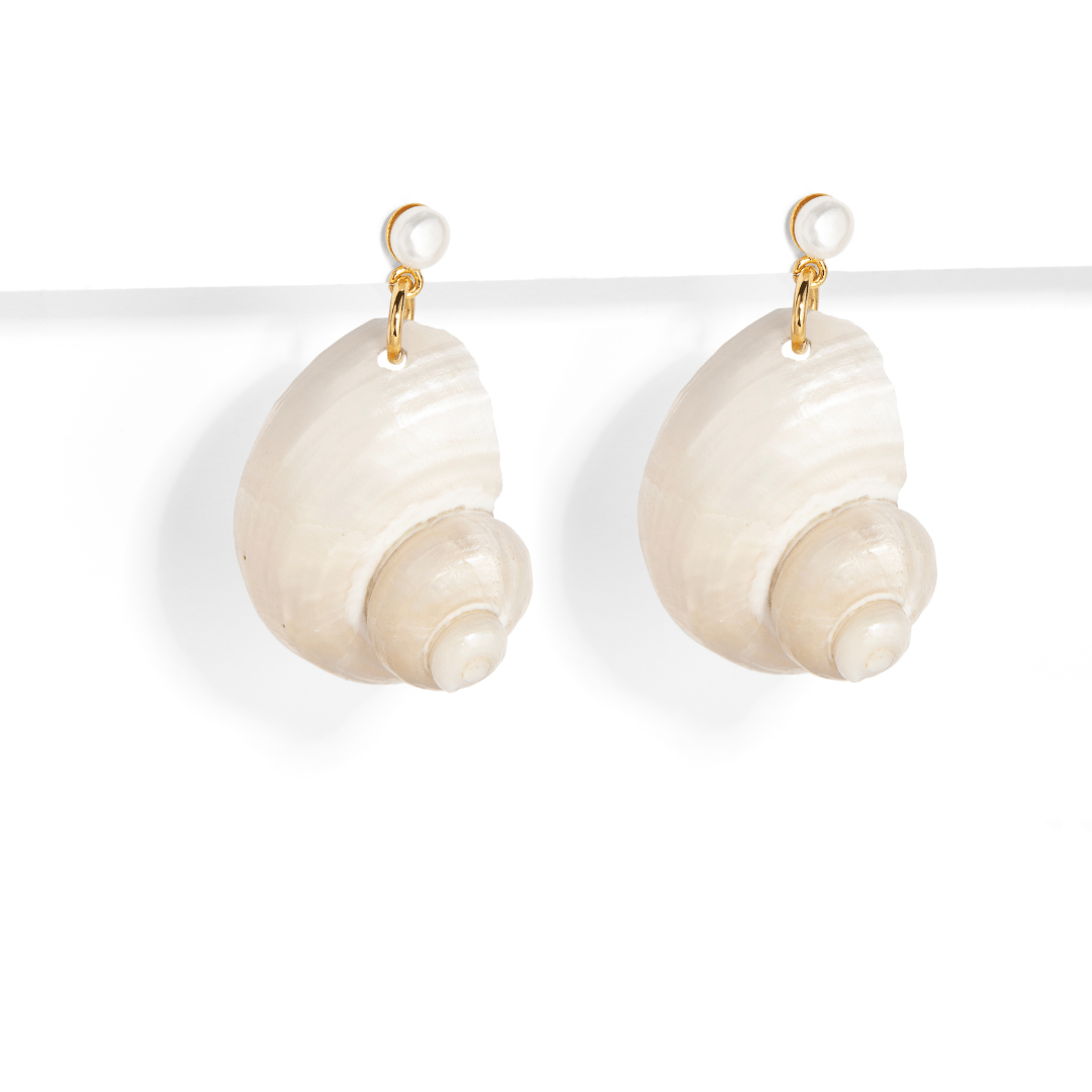 OCEAN SHELL RESORT EARRINGS - ARETES - Malandra Jewelry - TA1917