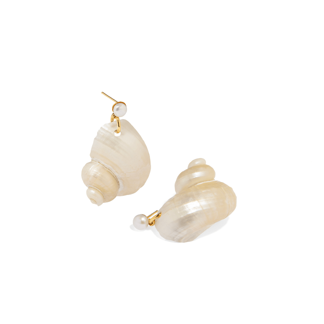 OCEAN SHELL RESORT EARRINGS - ARETES - Malandra Jewelry - TA1917