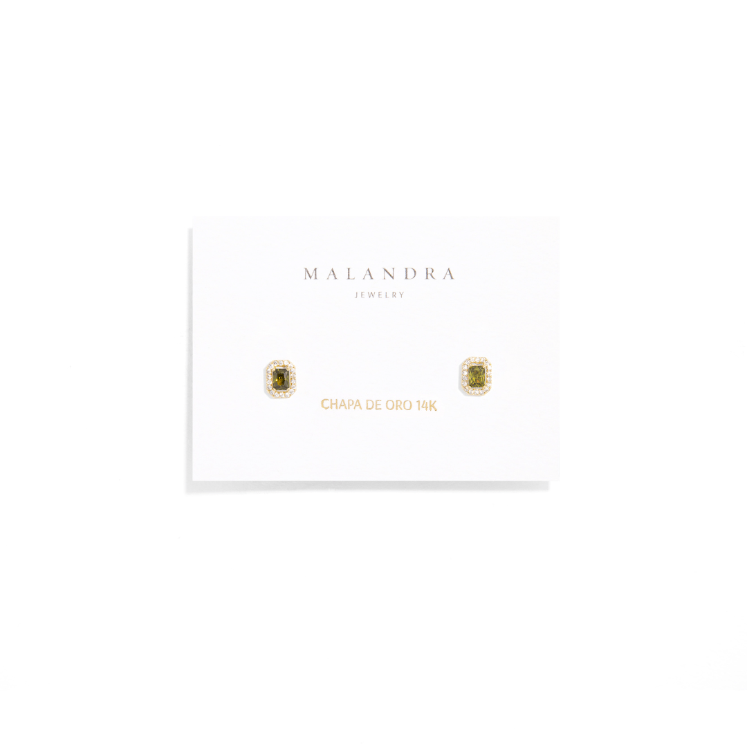 OLIVE GLIMMER EARRINGS - ARETES - Malandra Jewelry - ZWA34.V - QX03426Y