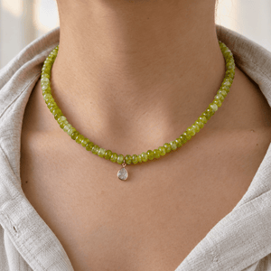Olive Jasper Gaia Necklace - COLLARES - Malandra Jewelry - TC2681