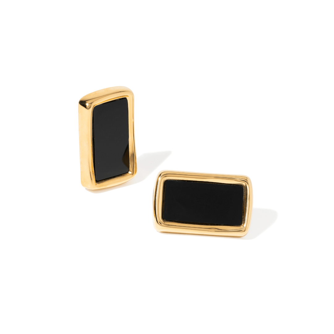 ONYX GLEAM STUDS - ARETES - Malandra Jewelry - EUWA317-JDE0109011