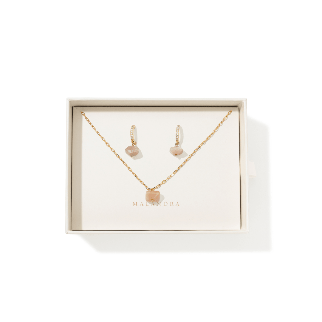 ORANGE MOONSTONE GIFT SET - SETS DE REGALO - Malandra Jewelry - SET196-TC2272/TA2215