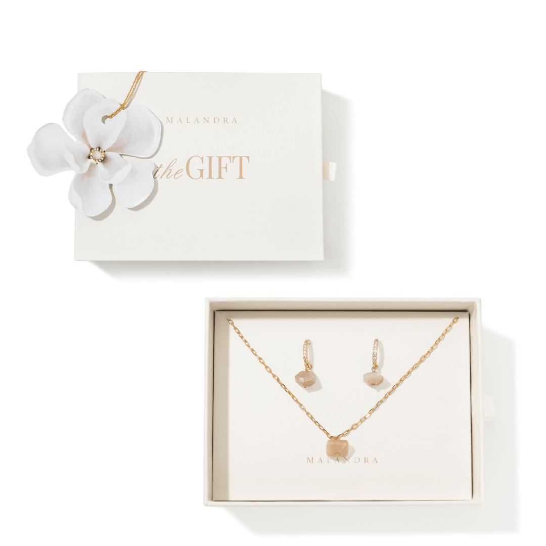 ORANGE MOONSTONE GIFT SET - SETS DE REGALO - Malandra Jewelry - SET196-TC2272/TA2215