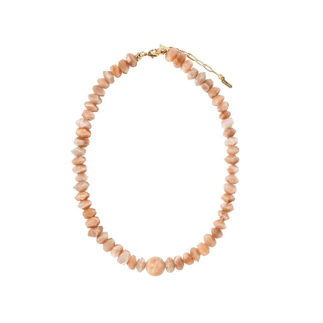 ORANGE MOONSTONE GLOW NECKLACE - COLLARES - Malandra Jewelry - TC2195