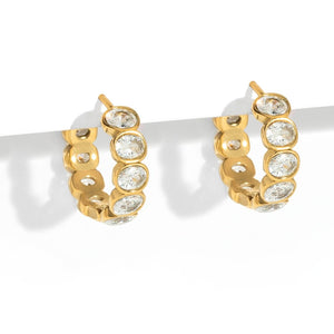 ORBIT GLEAM HOOPS - ARETES - Malandra Jewelry - EUWA490-JDE0311131