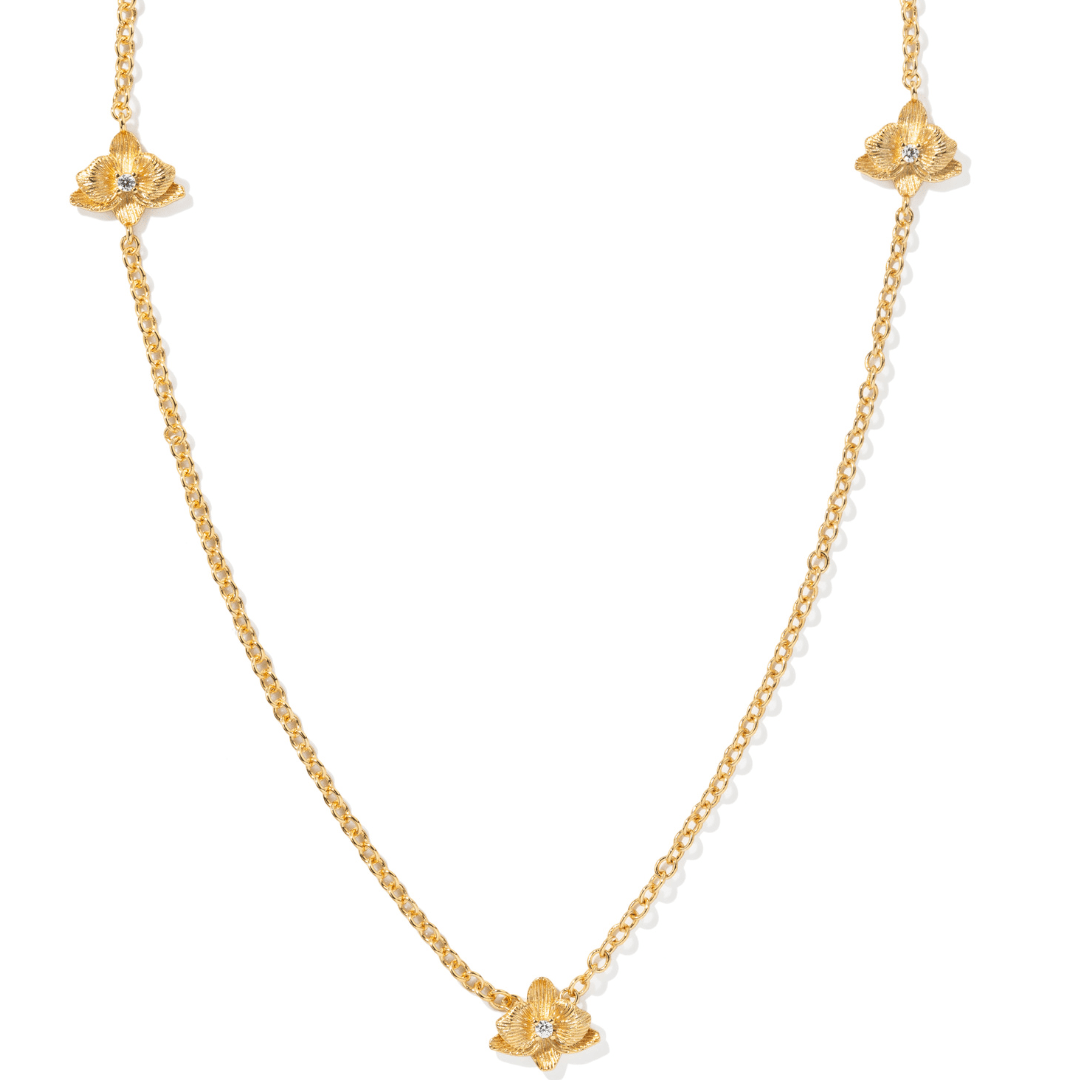 ORCHID BLOOM DELICATE NECKLACE - COLLARES - Malandra Jewelry - ICC569