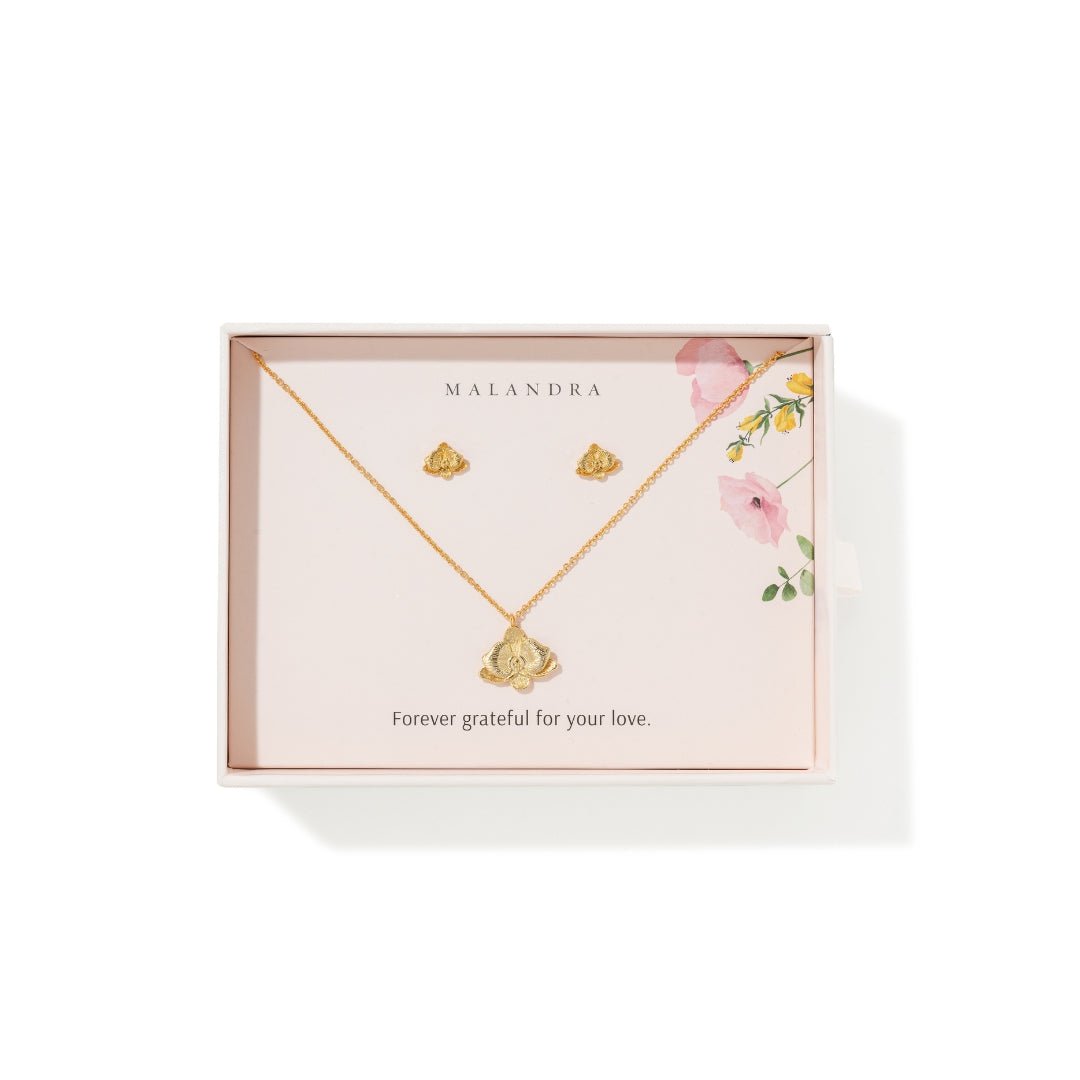 ORCHID ELEGANCE GIFT SET - SETS DE REGALO - Malandra Jewelry - SET220-ICA527/ICC546