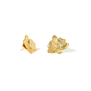 ORCHID FLOWER CHUNKY STUDS - ARETES - Malandra Jewelry - ICA545