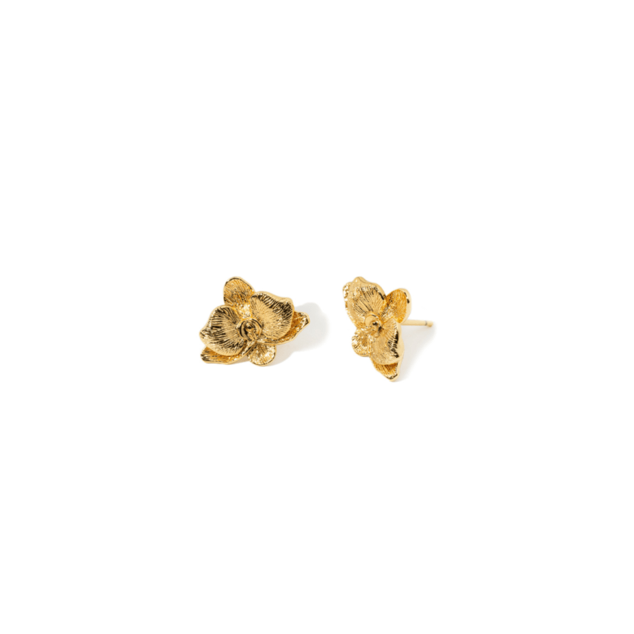 ORCHID FLOWER LARGE STUDS - ARETES - Malandra Jewelry - ICA528