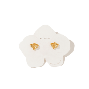 ORCHID FLOWER MEDIUM STUDS - ARETES - Malandra Jewelry - ICA526
