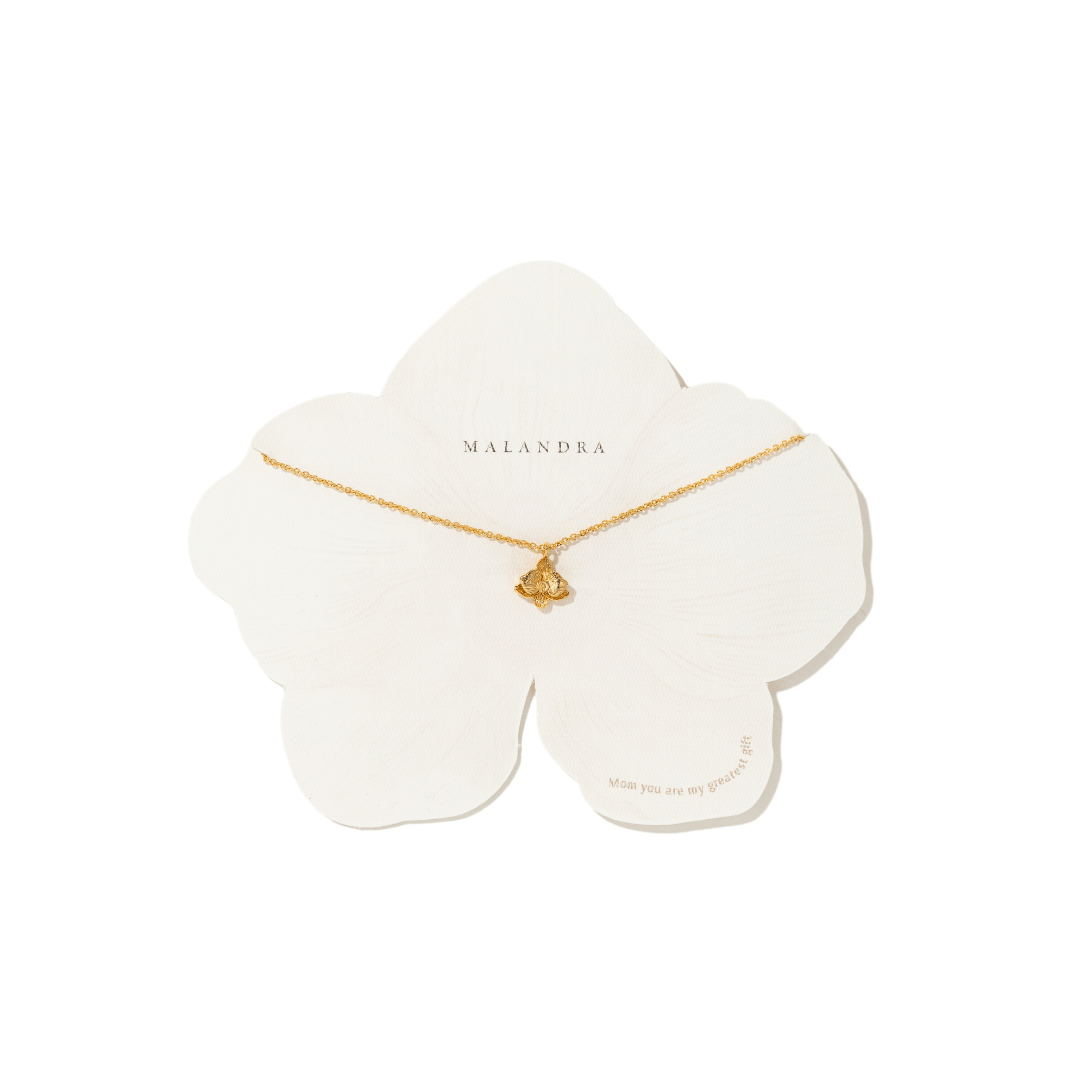 ORCHID FLOWER NECKLACE - COLLARES - Malandra Jewelry - ICC529