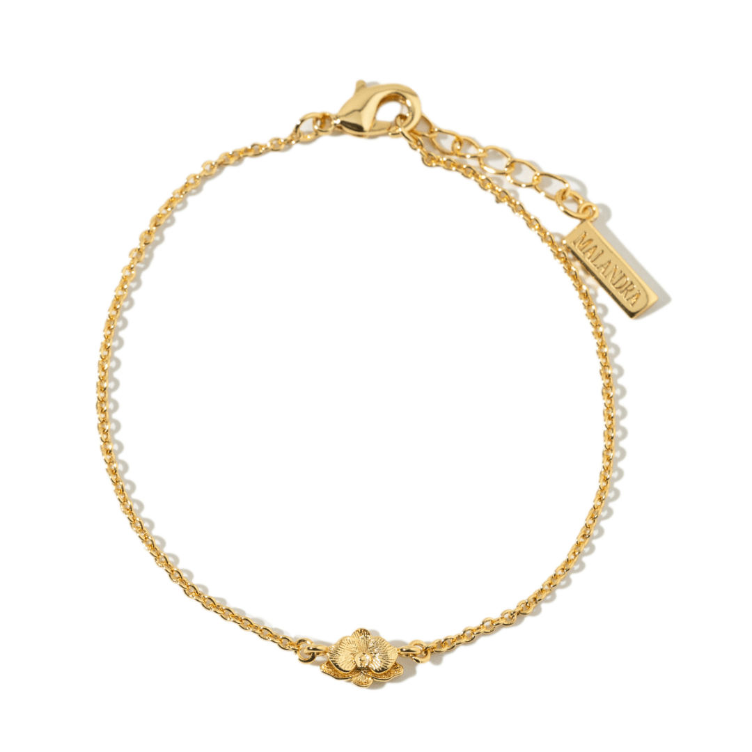 ORCHID FLOWER PETITE BRACELET - PULSERAS - Malandra Jewelry - ICP532