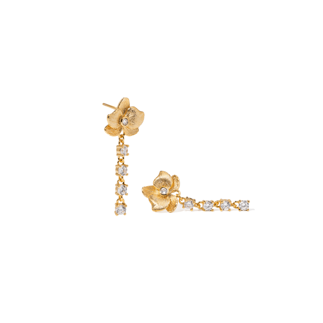 ORCHID GLOW CASCADE STUDS - ARETES - Malandra Jewelry - ICA563