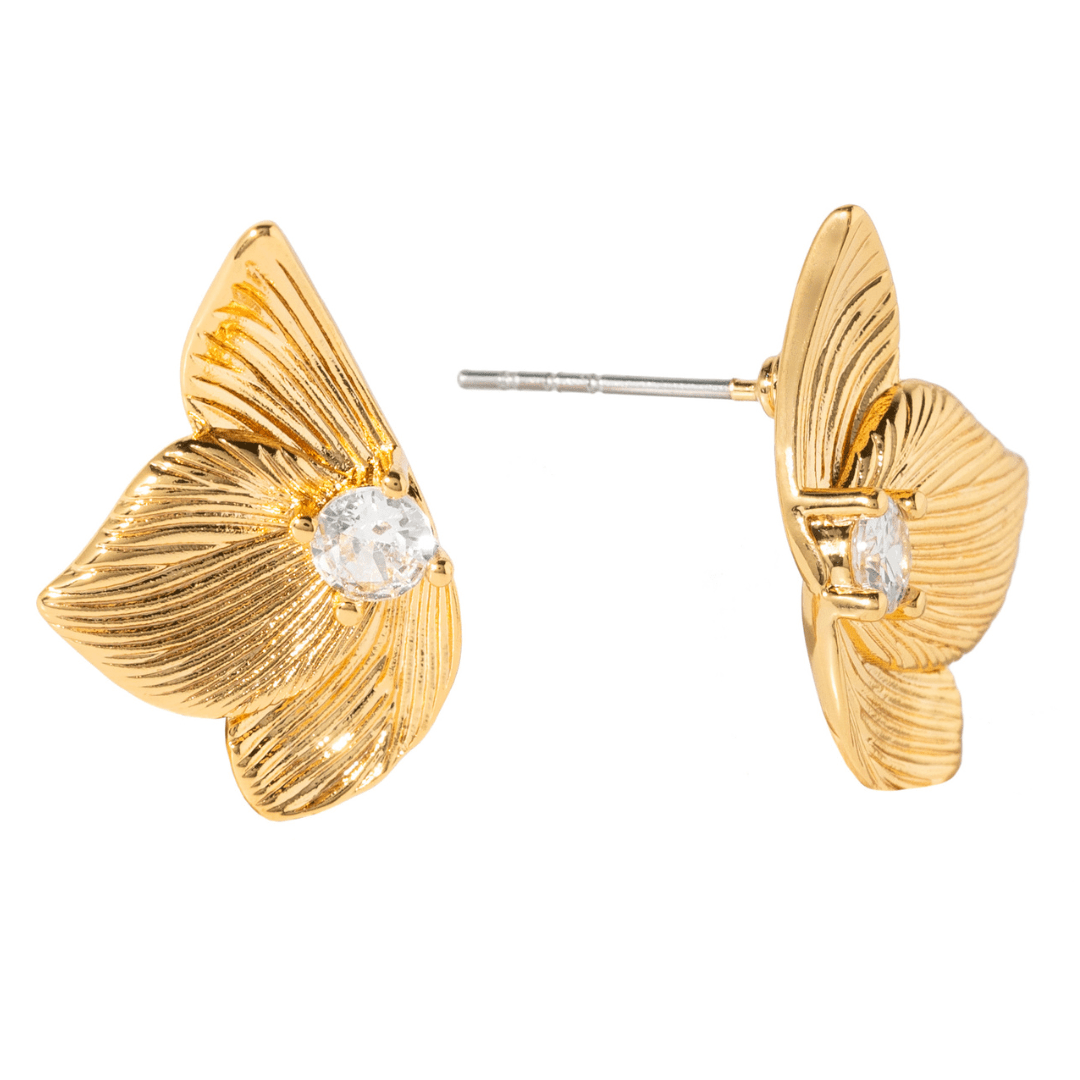 Orchid Glow Half Spark Studs - ARETES - Malandra Jewelry - ICA566