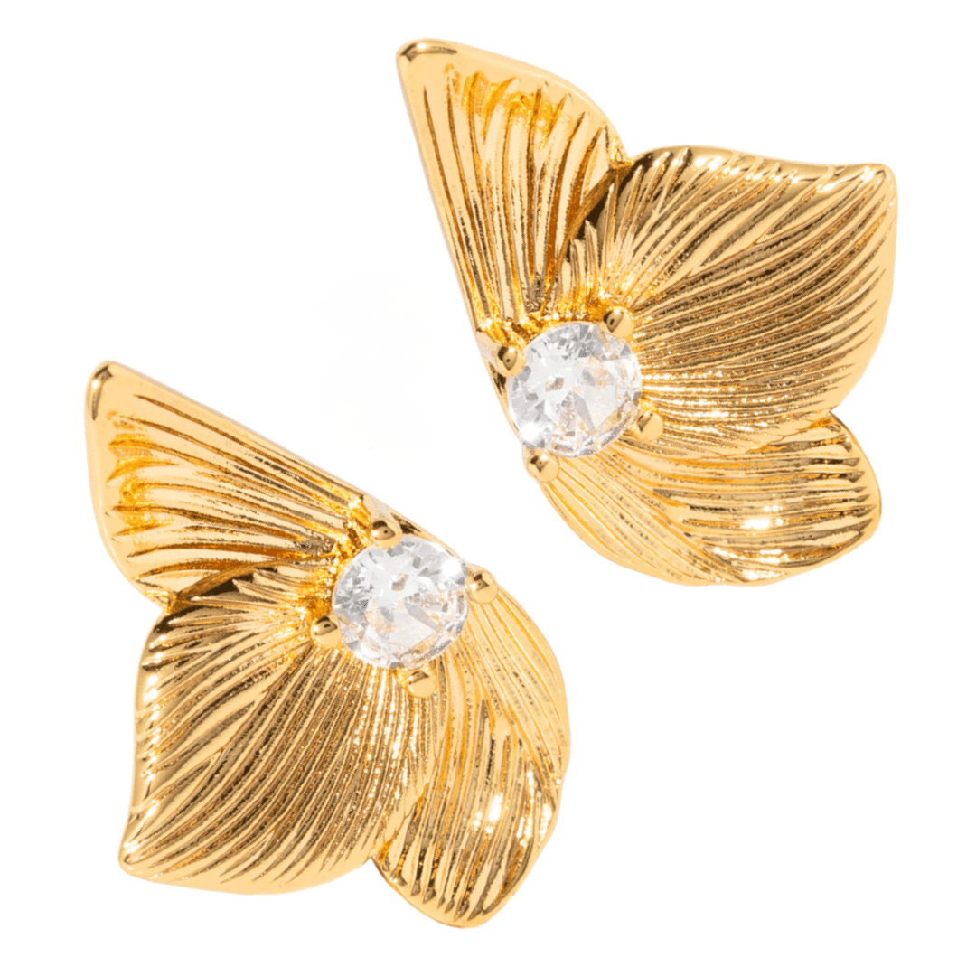 Orchid Glow Half Spark Studs - ARETES - Malandra Jewelry - ICA566