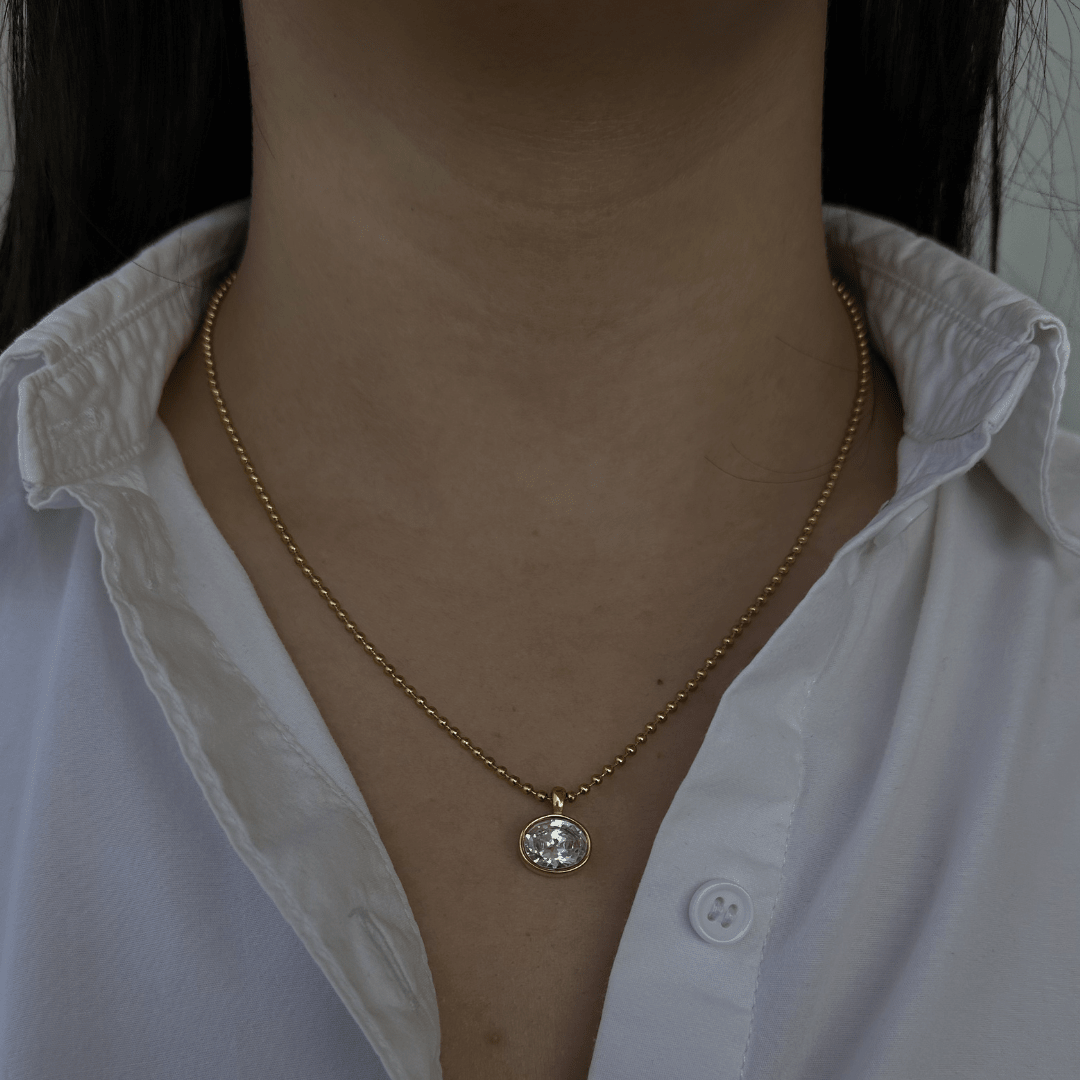 OVAL BEADED GLOW NECKLACE - COLLARES - Malandra Jewelry - EUWC410-JDN0311254