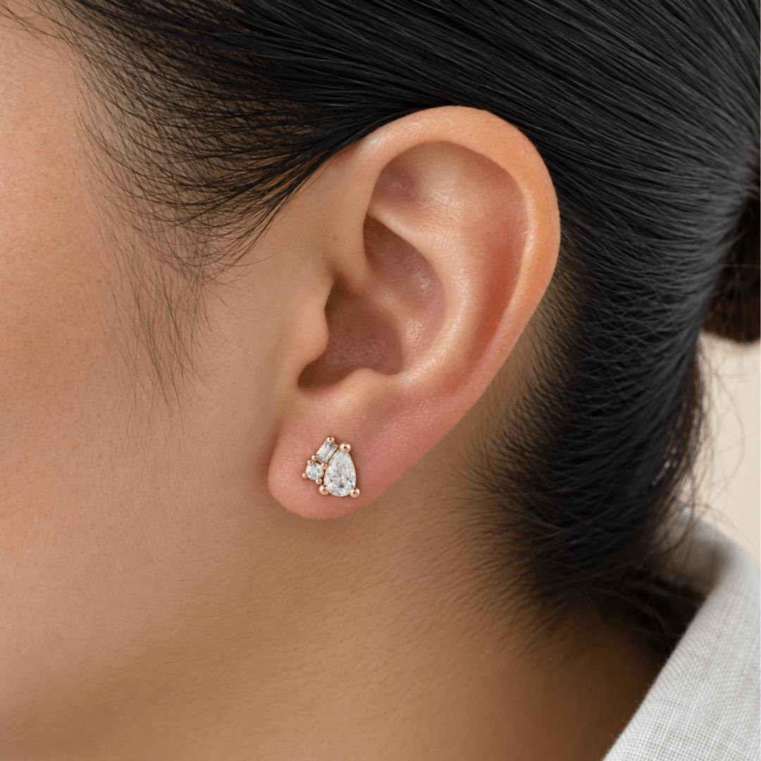 Pear Glow Gold Piercing - ARETES - Malandra Jewelry - ZTA47-EGD2648