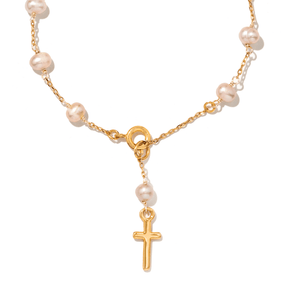 Pearl Blessing Cross Bracelet - PULSERAS - Malandra Jewelry - TP2676
