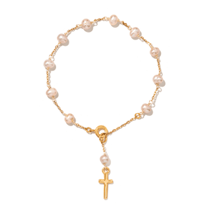 Pearl Blessing Cross Bracelet - PULSERAS - Malandra Jewelry - TP2676