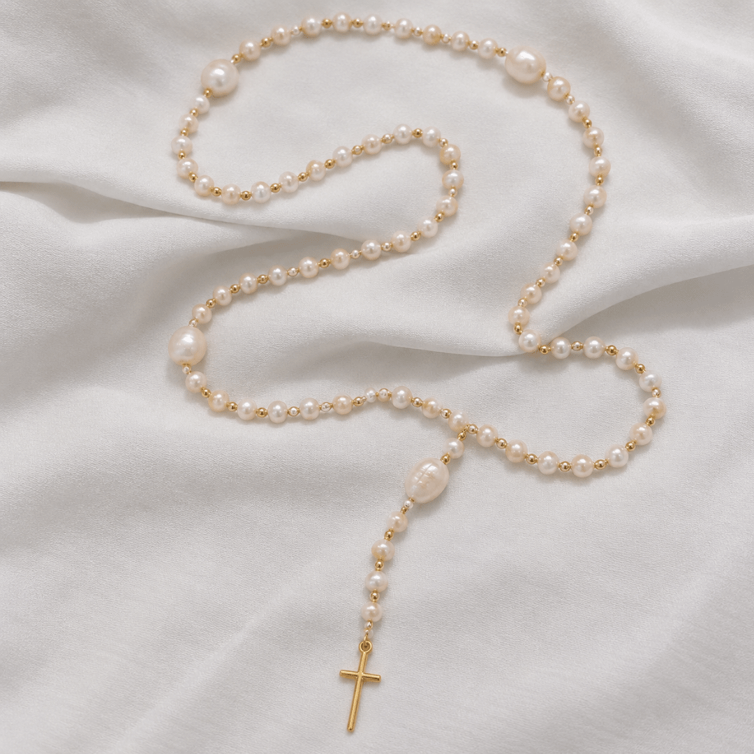 PEARL BLESSING ROSARY - ACCESORIOS - Malandra Jewelry - TC2511