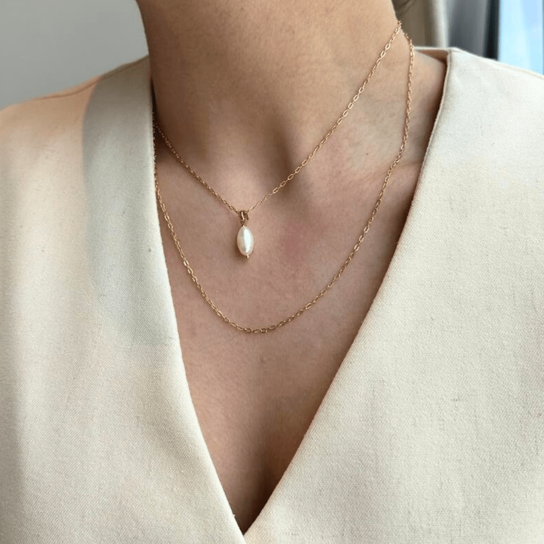 PEARL CHARM LAYER NECKLACE - COLLARES - Malandra Jewelry - TC2050