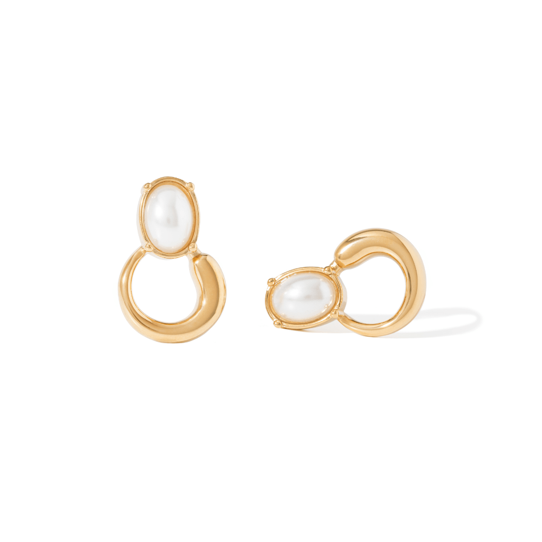 PEARL CHIC GLOW HOOPS - ARETES - Malandra Jewelry - EUWA400-JDE0107015