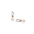 PEARL CLIP SILVER HUGGIES - ARETES - Malandra Jewelry - TA1729