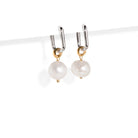 PEARL CLIP SILVER HUGGIES - ARETES - Malandra Jewelry - TA1729