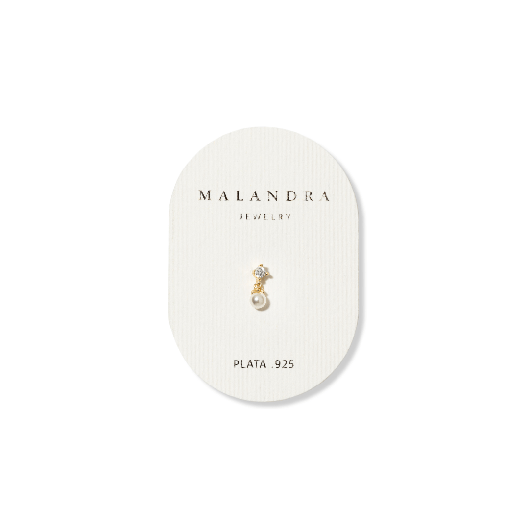 PEARL DROP PIERCING - ARETES - Malandra Jewelry - ERA148-60240794087C-3