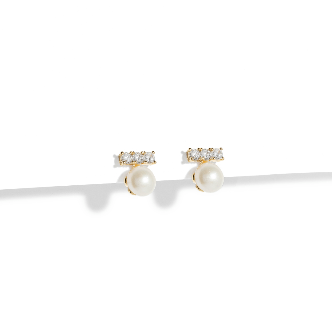 PEARL GLOW STUDS - ARETES - Malandra Jewelry - ZWA24-QX02249CY