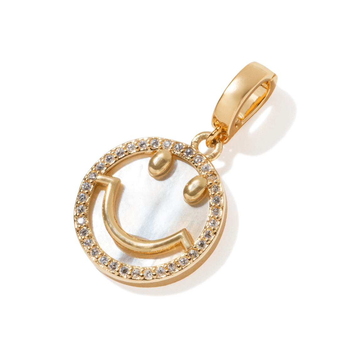 PEARL HAPPY FACE CHARM - DIJES - Malandra Jewelry - ETD14-AA-1374